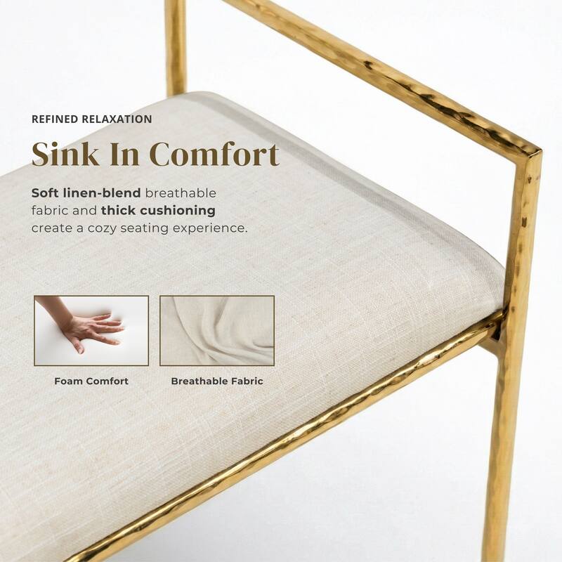 Furniture of America Zayen Modern 59-inch Metal Padded Upholstered Accent Bench