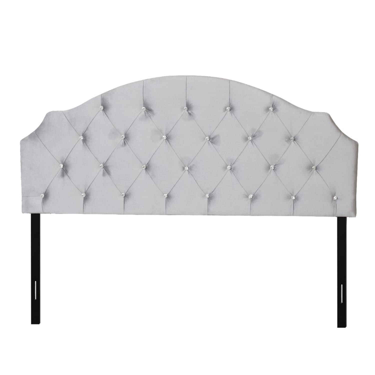 Evelina Plush Upholstered Bed Headboard with Nailhead Trim  -image