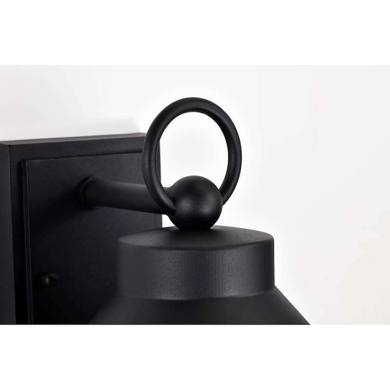 Wilton 1 Light Medium Wall Lantern Matte Black with Clear Seeded Glass