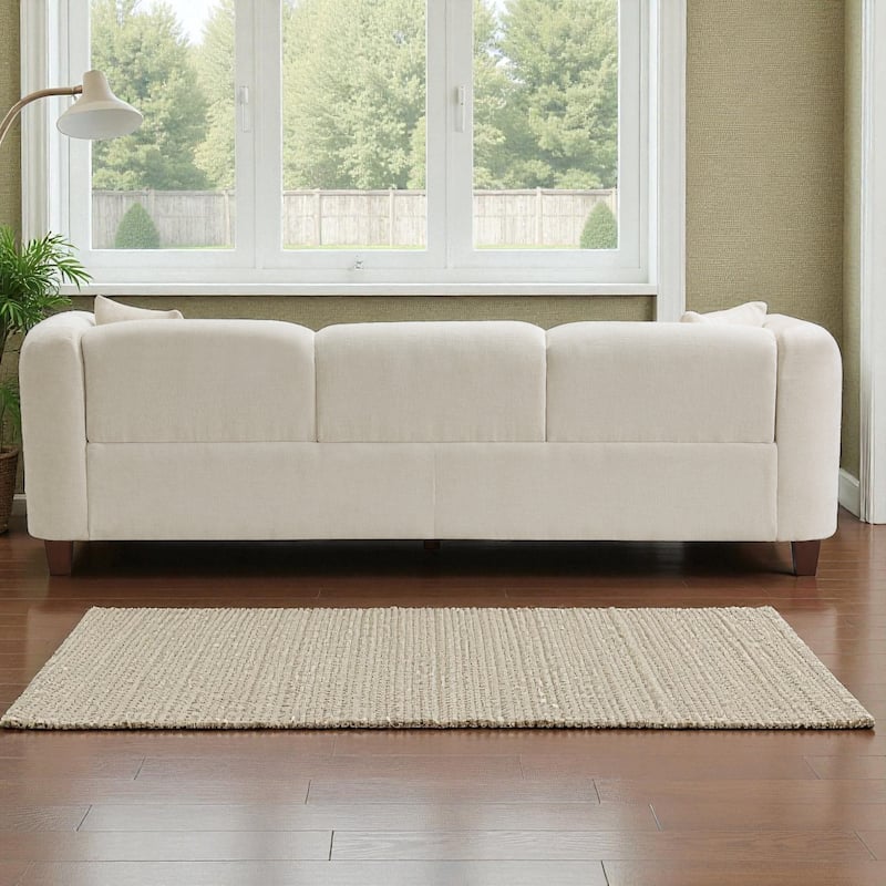 87" Modern Upholstered 3-Seat Sofa, Durable Fabric Couch with Foam Cushions for Living Room & Apartments