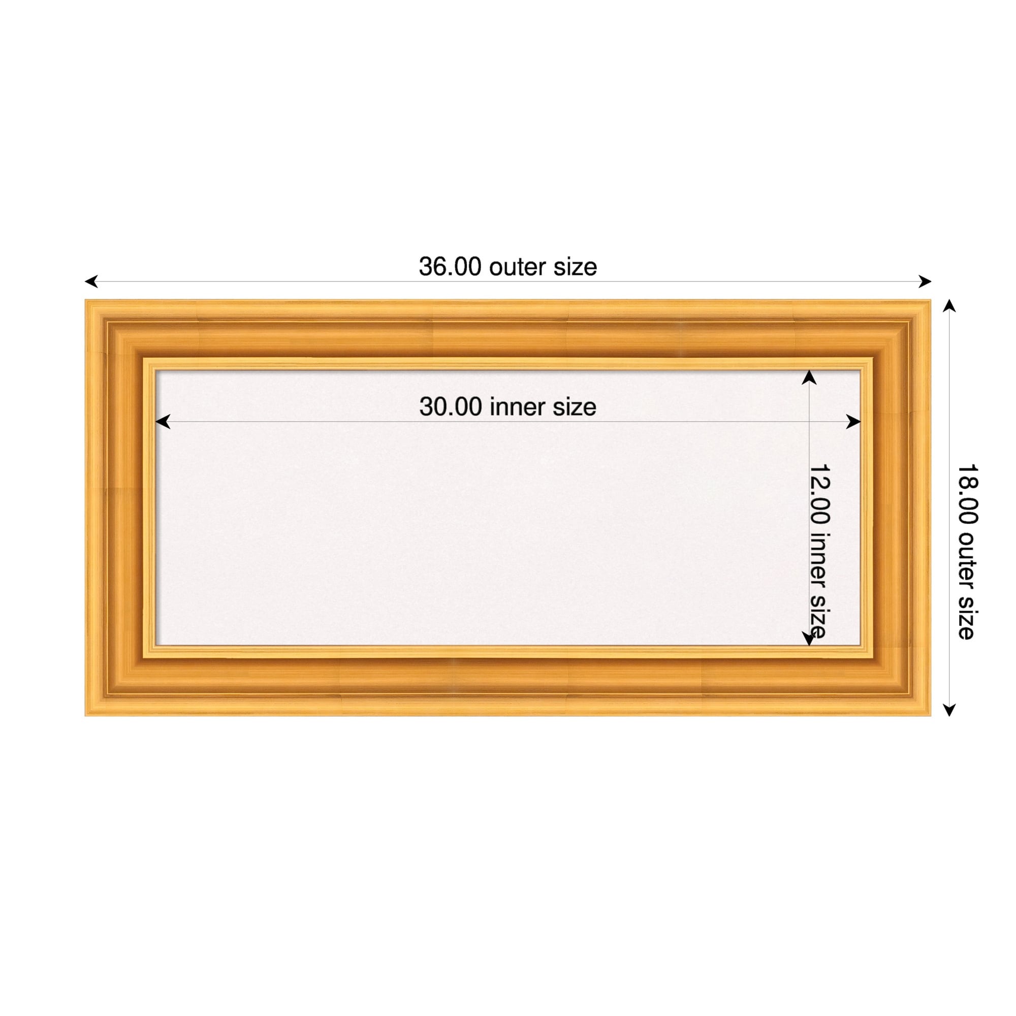 Sierra Gold Wood Framed Cork Board - Bulletin Board, Organization Board, Pin Board