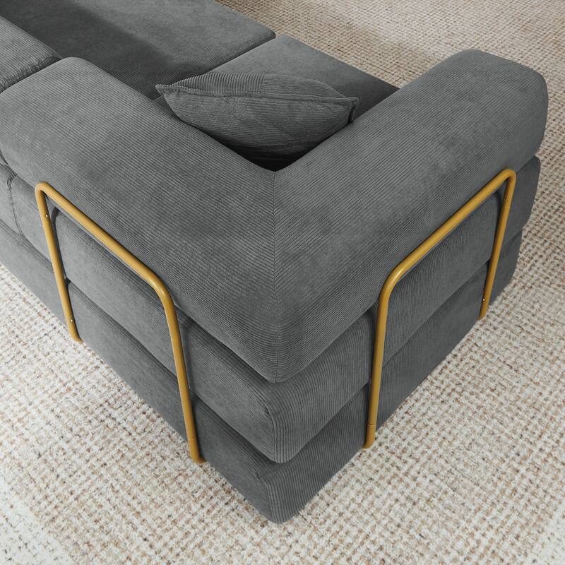 Modular Sectional Sofa with L-Shape Chaise, Boneless Cloud Couch with Deep Seat