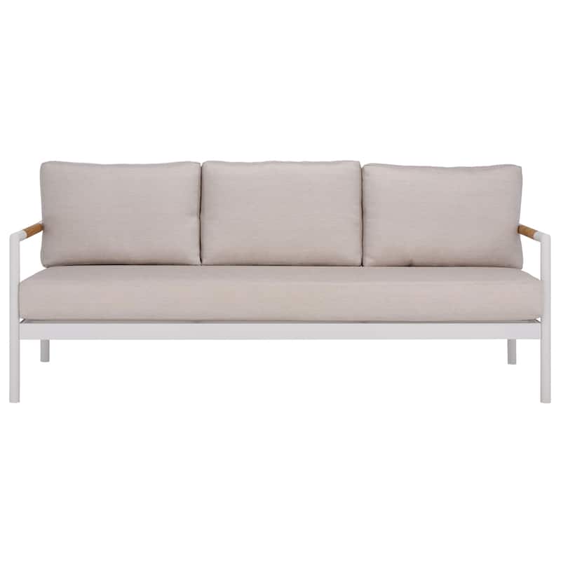 SAFAVIEH COUTURE Chryssa Aluminum Patio Sofa - 78"W x 34"D x 29"H