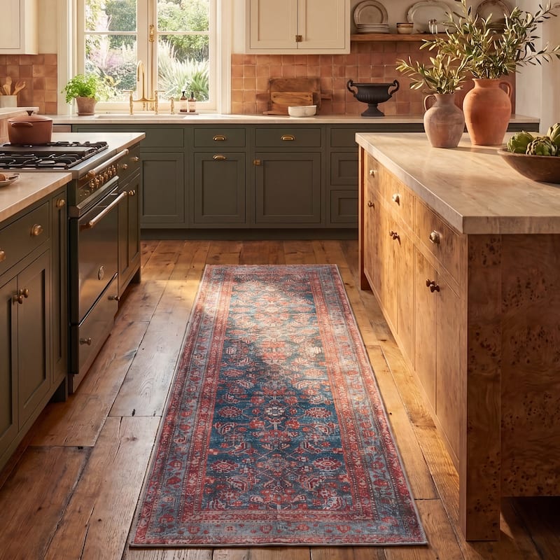 SAFAVIEH Tucson Machine Washable Slip Resistant Elmira Oriental Rug