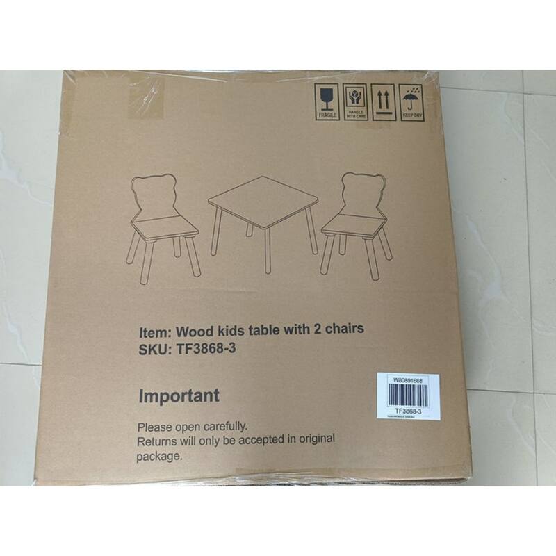 Kids Table and 2 Chairs Set, 3 Pieces Toddler Table and Chair Set