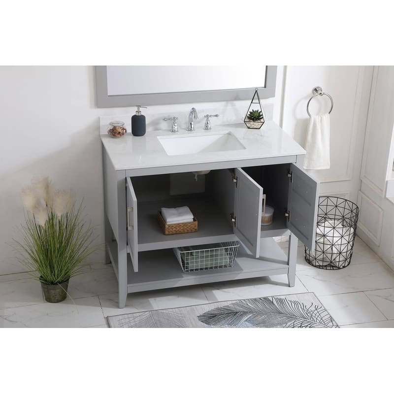 Elegant Lighting VF16042-BS Aubrey 42" Free Standing Single Basin