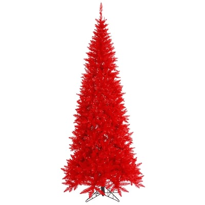 Vickerman 5.5' Red Fir Slim Artificial Christmas Tree, Unlit