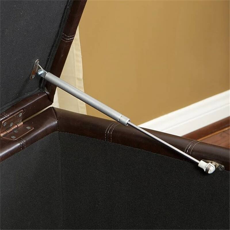 Upholstered Tufted PU Leather Storage Ottoman, Dark Brown