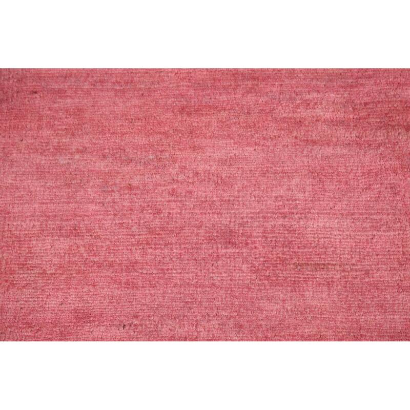 Modern Pink Gabbeh Oriental Area Rug Handmade Wool Carpet - 6'4" x 9'3"