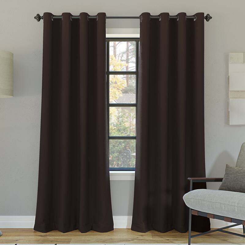 Sun Zero Oslo Theater Grade Extreme Total Blackout Grommet Curtain Panel, Single Panel - 52 x 63 - Deep Chocolate