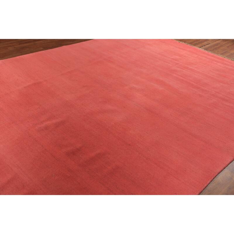 Pink Salmon Modern Gabbeh Oriental Area Rug Handmade Wool Carpet - 8'1" x 11'4"