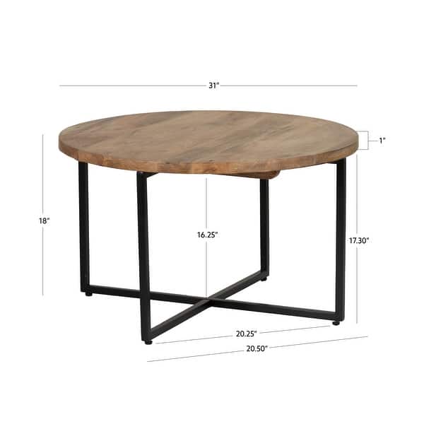 Linon Tayla Natural Wood/Iron Coffee Table