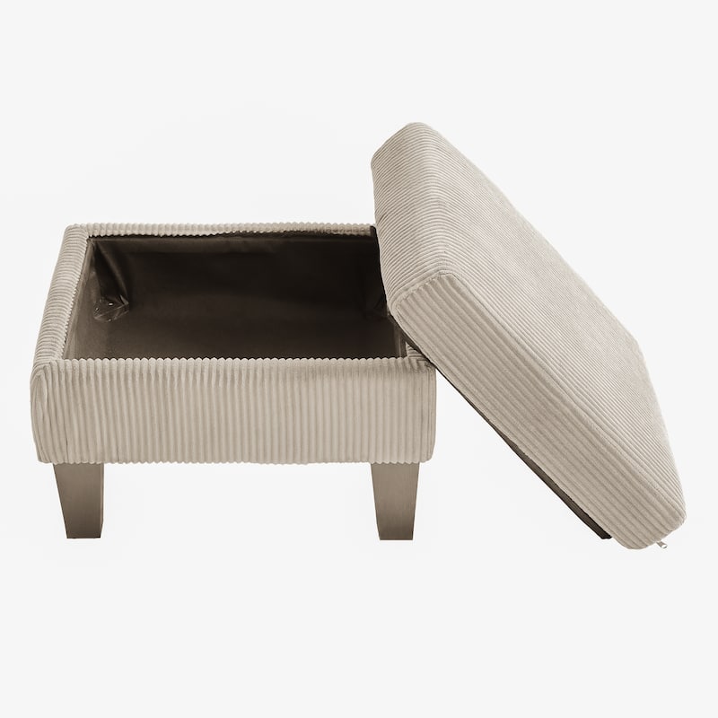 4 Seat Velvet L-Shaped Sofa with Chaise and Padded Corduroy Multi-functional Modern Sectional Couch - 88.18 in.L x 31.5 in.H