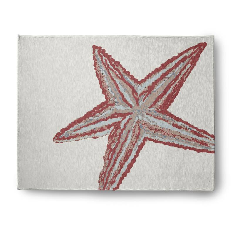 Large Starfish Nautical Indoor/Outdoor Rug - Ligonberry Red - 8' x 10'