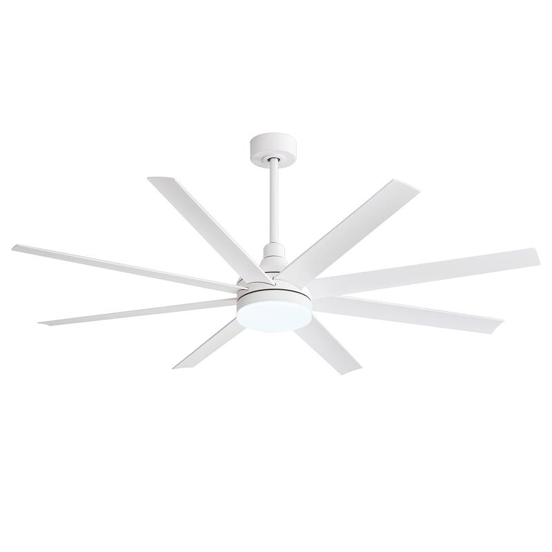 65" Gold LED Ceiling Fan with Light Remote-8 Blade - 65 Inch