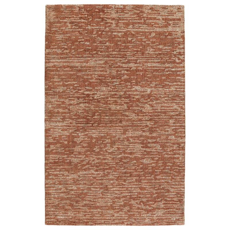 Ingar Handmade Abstract Rust/ Light Brown Area Rug - 10' x 14' - Rectangle