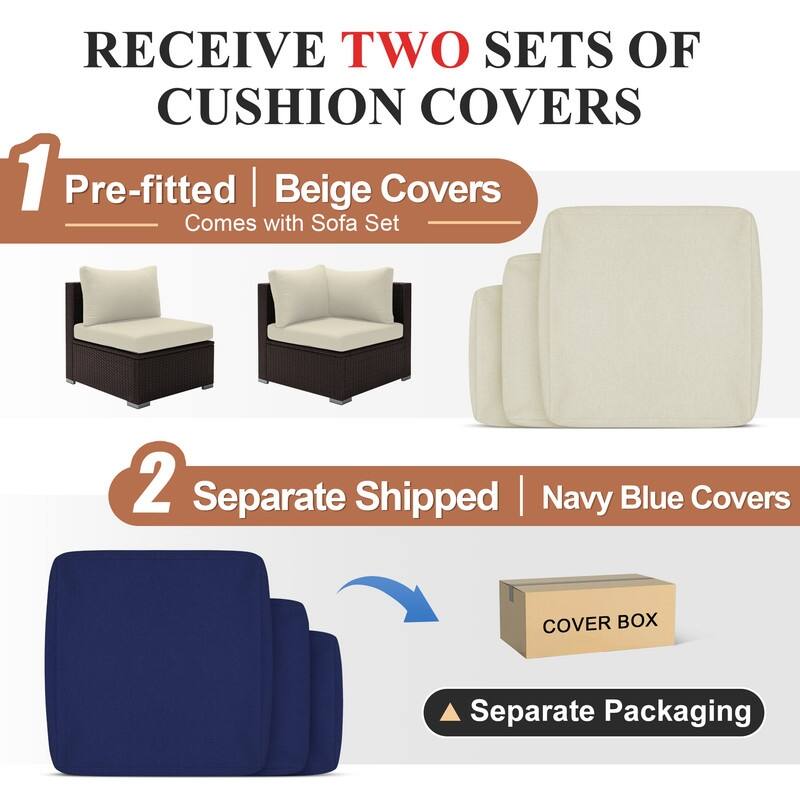 15-Piece Outdoor Wicker Modular Sectional with 43" CSA Fire Pit Table