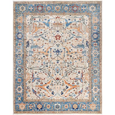 Serapi One-of-a-Kind Hand-Knotted Area Rug - Ivory - 7' 9" x 9' 9"
