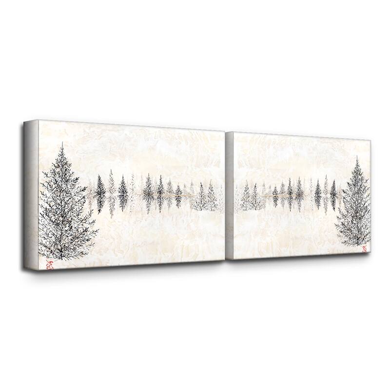 'Monoscape V-II' 2 Piece Canvas Wall Art Set by Karen Biery