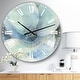 preview thumbnail 1 of 9, Designart 'Watercolor Moonlight Magnolia II' Farmhouse Large Wall CLock 23 in. wide x 23 in. high