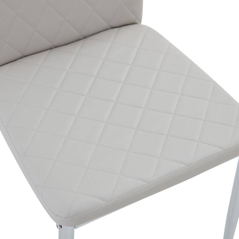 Set of 4 Grid Shaped Armless High Back Dining Chair