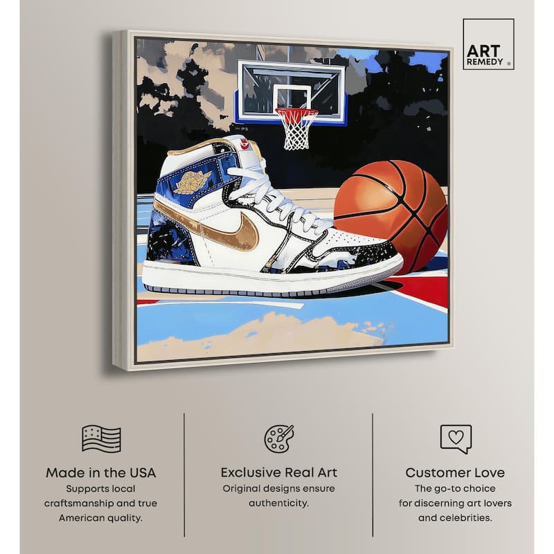 Basketball Court Blues Canvas by Art Remedy