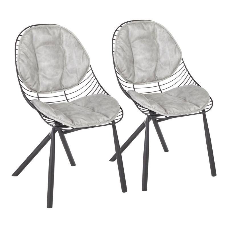 Copper Grove Beloslav Wired Chairs with Removable Faux Leather Cushions (Set of 2)