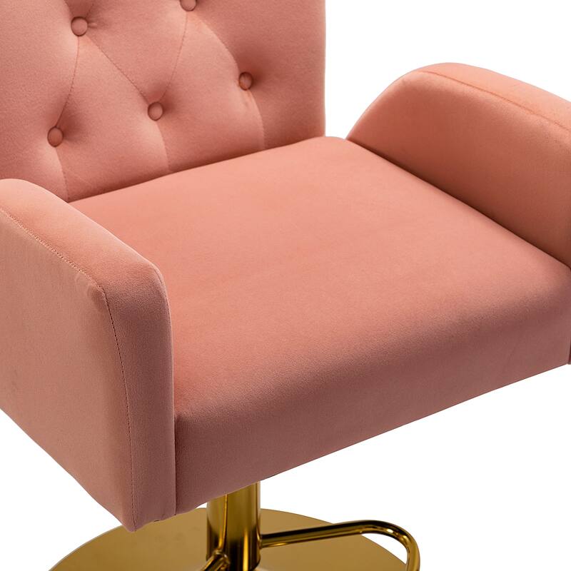 Loreto Modern Tufted Velvet Swivel chair with Adjustable Height Set of 2 by HULALA HOME