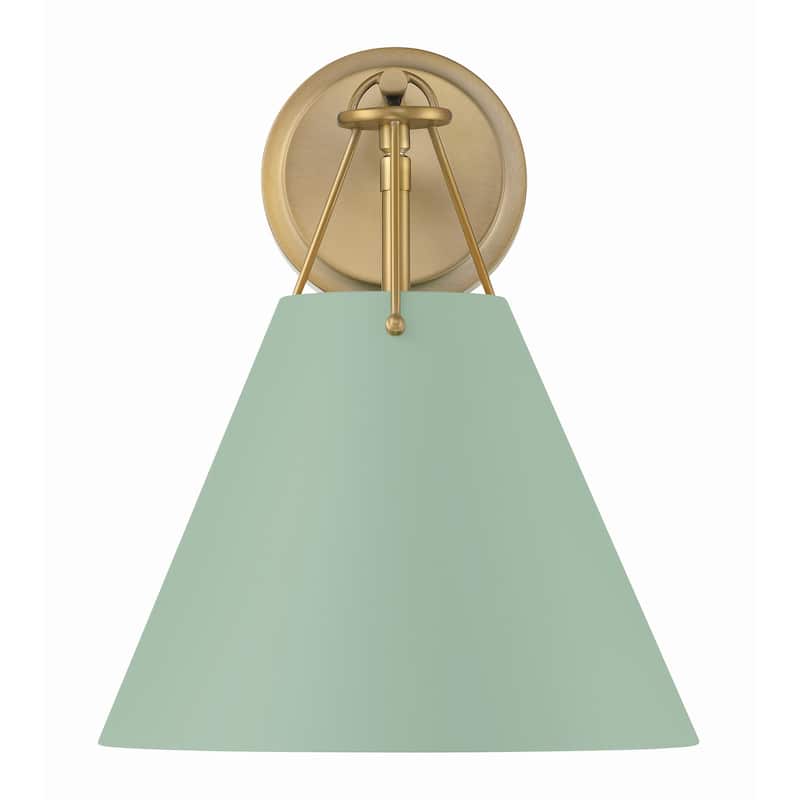 Xavier 1 Light Vibrant Gold and Green Sconce - 10"W x 12.5"H x 10.5"D