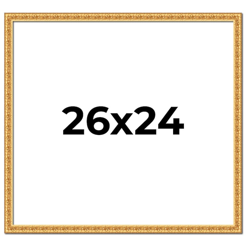 26x24 Frame Gold Real Wood Picture Frame Width 1 inches | Interior