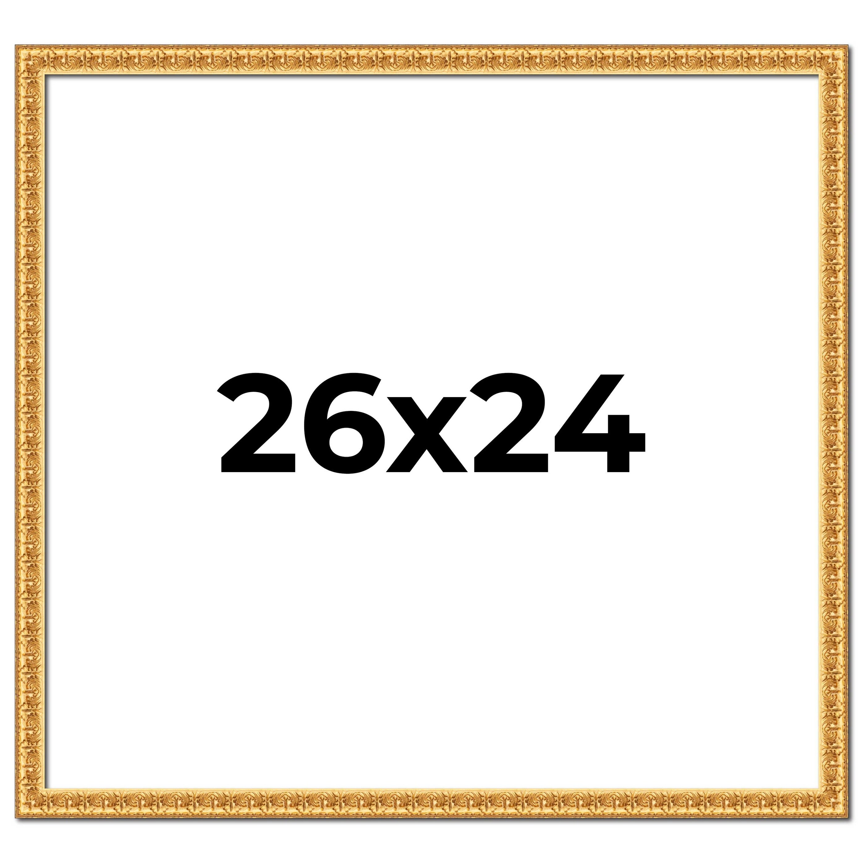 26x24 Frame Gold Real Wood Picture Frame Width 1 inches | Interior