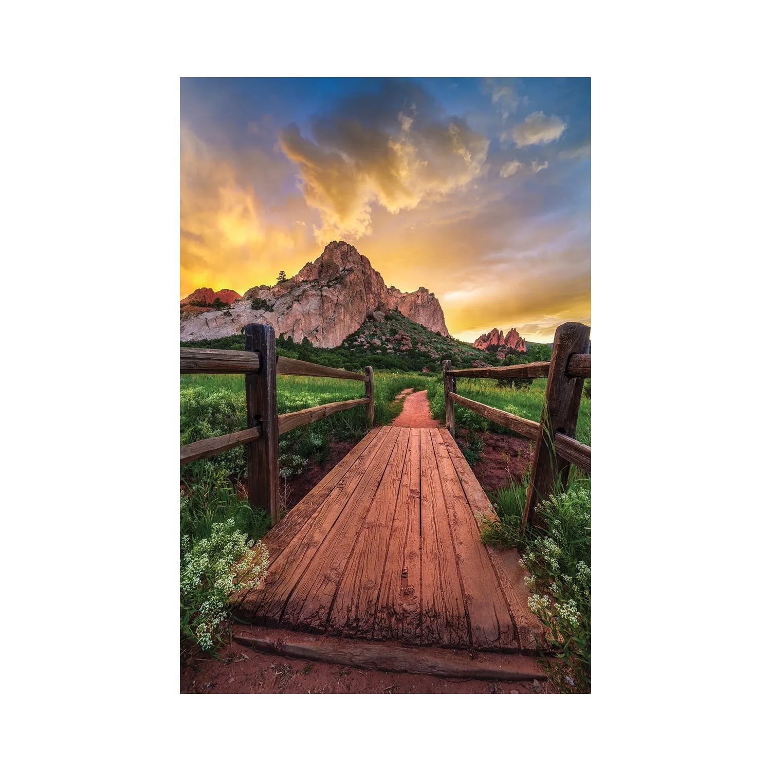 "Sunset Sky Over Old Bridge In Garden Of The Gods Park, Colorado Springs" by Daniel Forster Canvas Print