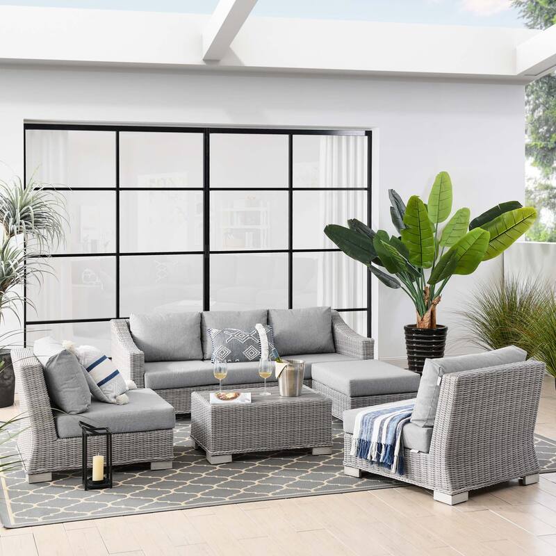 Conway 5-Piece Outdoor Patio Wicker Rattan Furniture Set