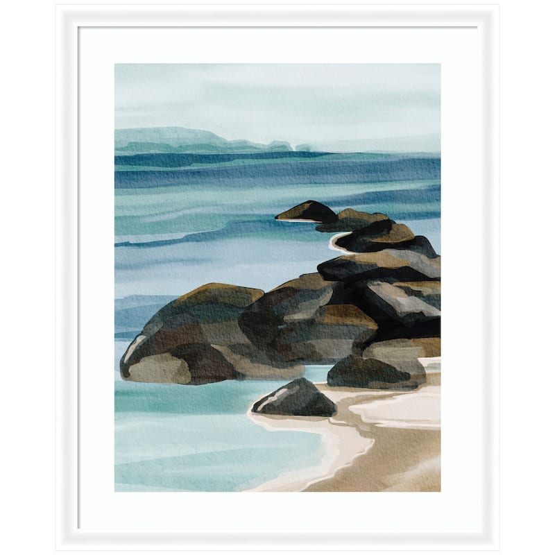 Kate and Laurel Framed Art Ocean Breeze ll by Nikita Jariwala - 35x43 - White