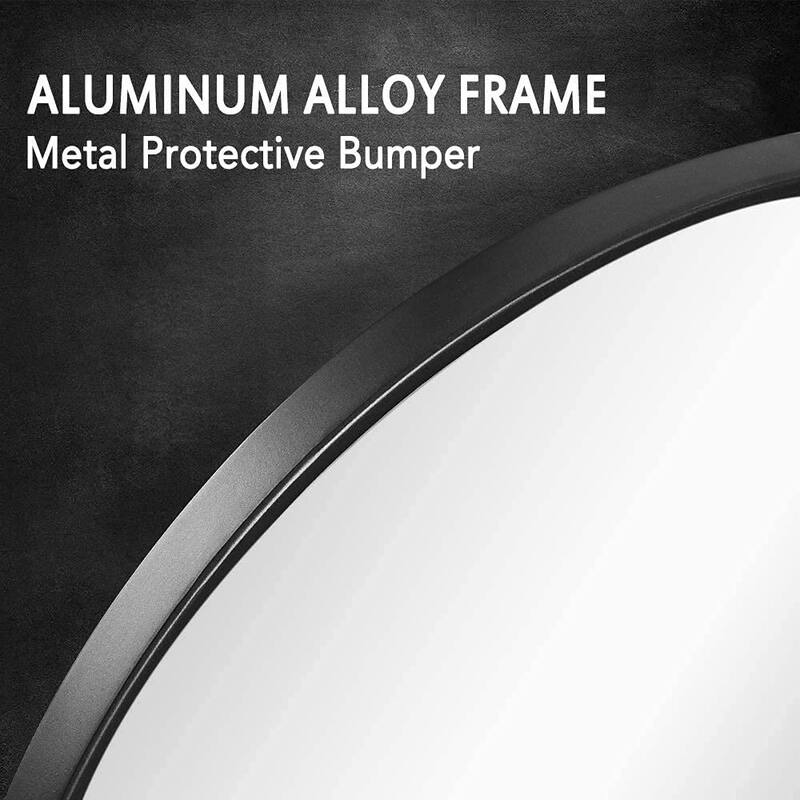 Lumioca Aluminum Alloy Frame Circle Mirror Wall Mounted for Bedroom Bathroom