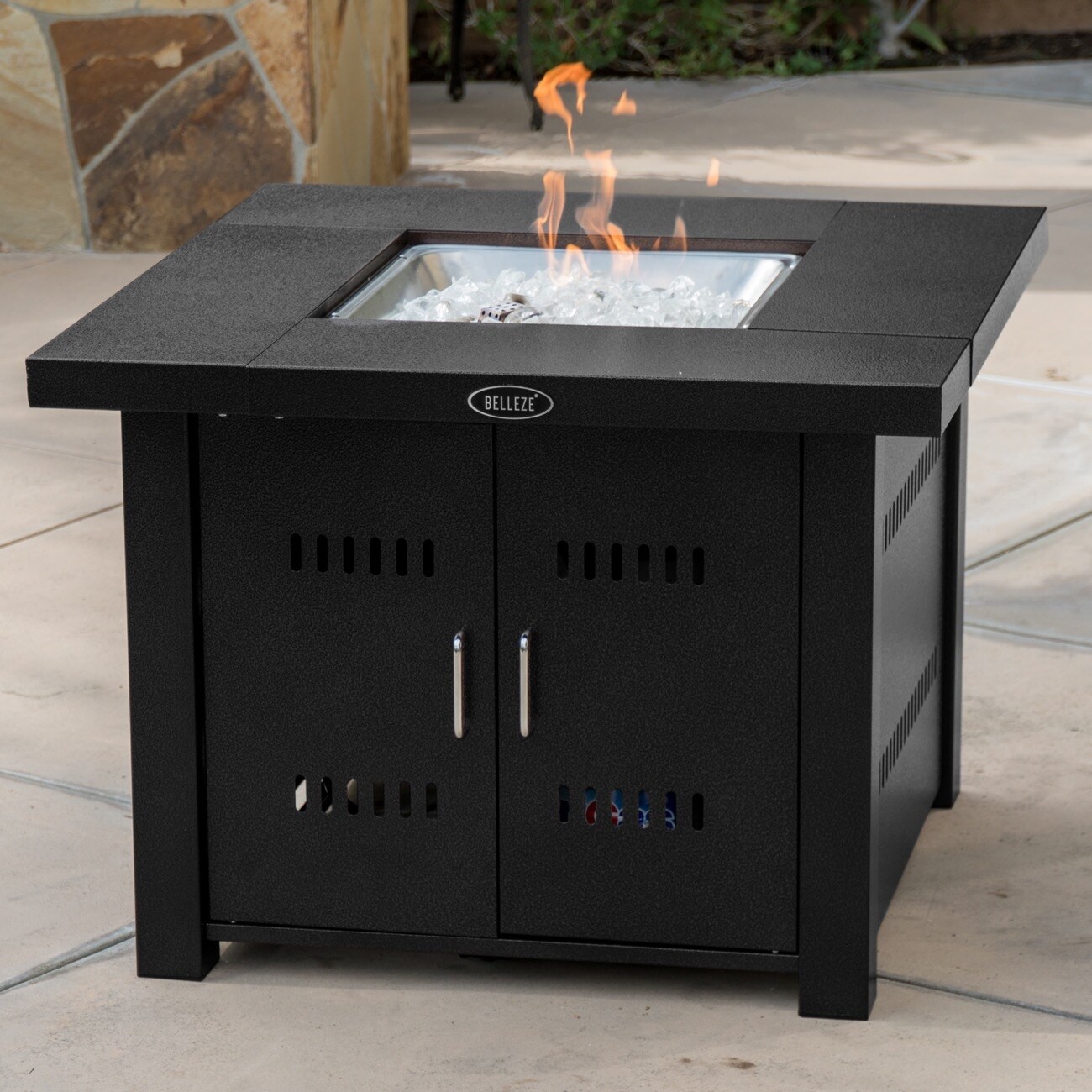 Shop Belleze 40 000btu Outdoor Patio Propane Gas Fire Pit Table W