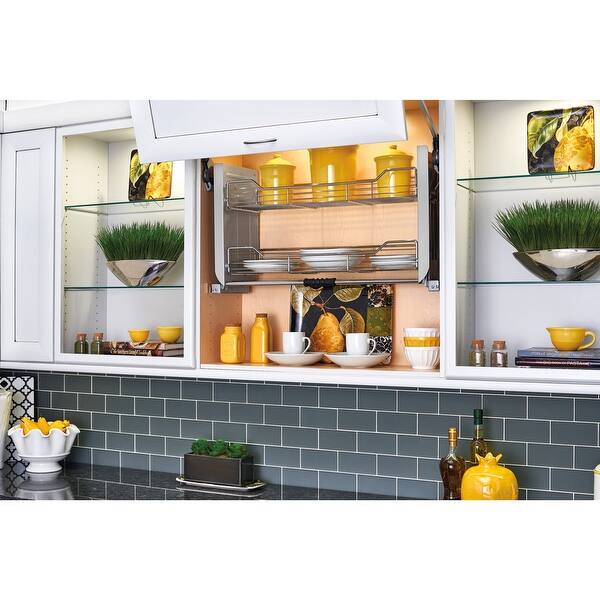 Shop 36 In Chrome Pull Down Shelf 34 25 W X 10 5 D X 18 38 H Overstock 31730047