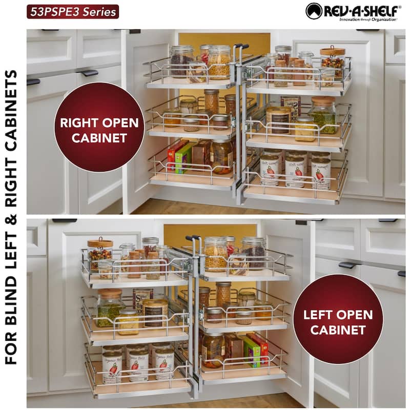 Rev-A-Shelf 53PSPE3-18SC Modern 32-5/8"W Soft Close 3 Tier Pull Out