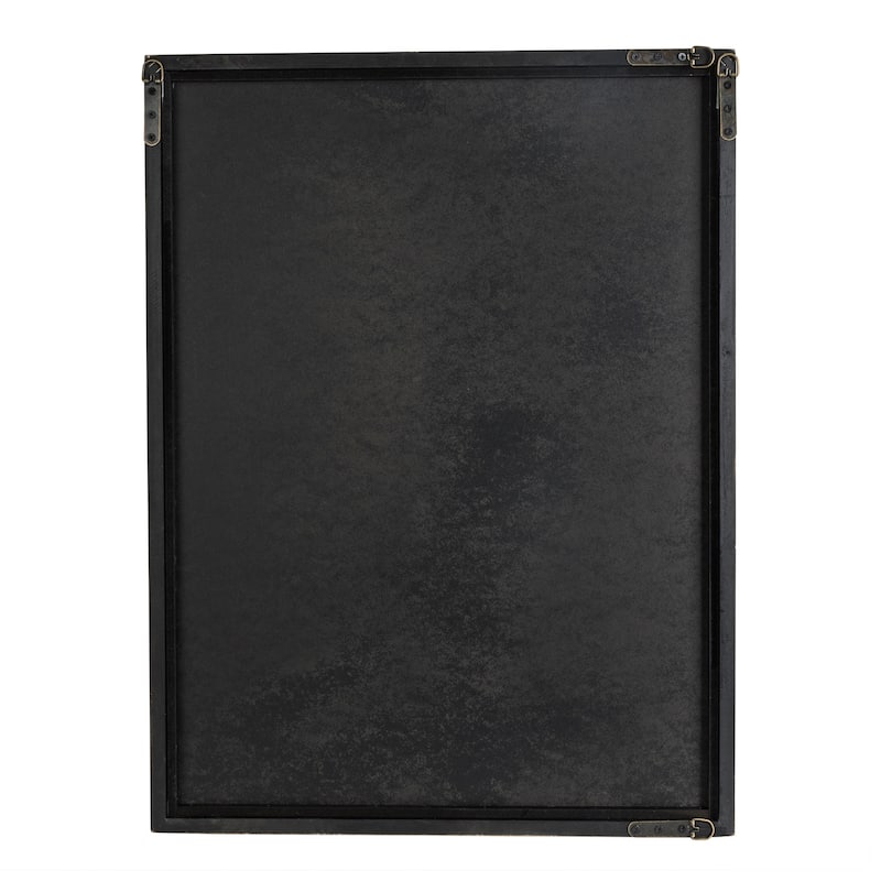 Glitzhome Set of 2 Farmhouse Wooden/Metal Windowpane Wall Mirrors Home Accents - 23.5"L x 31.5"H