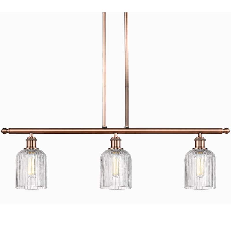 Innovations Lighting 516-3I-10-36 Bridal Veil Pendant Bridal Veil 3 - Antique Copper / Clear