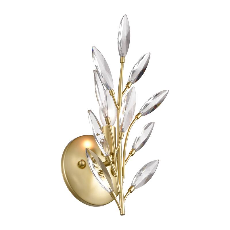 Elk Home Flora Grace Champagne Gold With Clear Crystal Shade Sconce