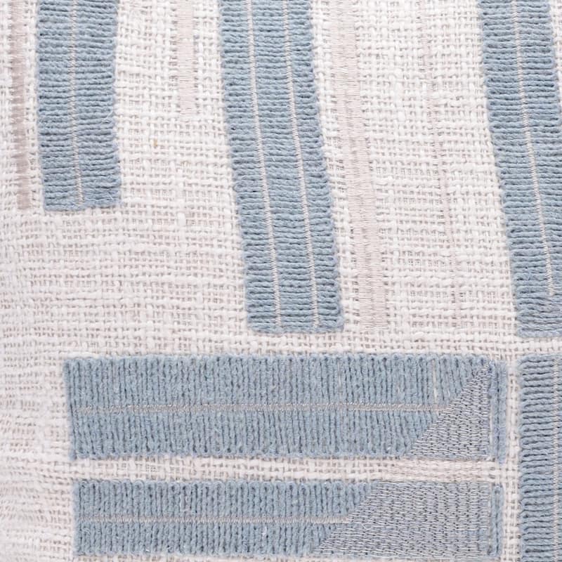 HomeRoots 20" Ocean Blue and Ivory Cotton Throw Pillow