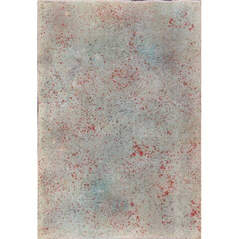 Abstract Tabriz Persian Wool Area Rug Hand-knotted Kitchen Size Carpet - 3'0" x 4'4"