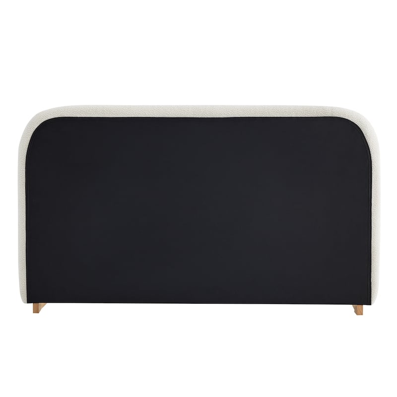 Spruce & Spring Modern Boucle Upholstered Platform Bed with Solid Wood Frame