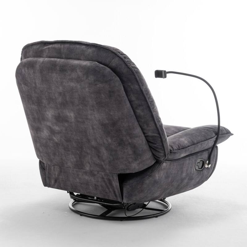 Gold-Stamped Velvet Multi-Function Recliner with Swivel, Glide & Phone Holder - Oversized Comfort for Living Room, Bedroom