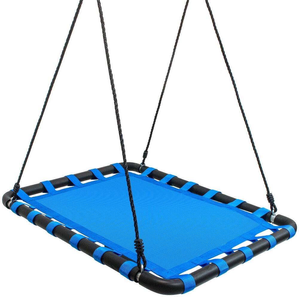 Spinner Platform Swing - Kids Indoor/Outdoor Rectangular Mat Swing, Accessories Included (40 x 30, Square)