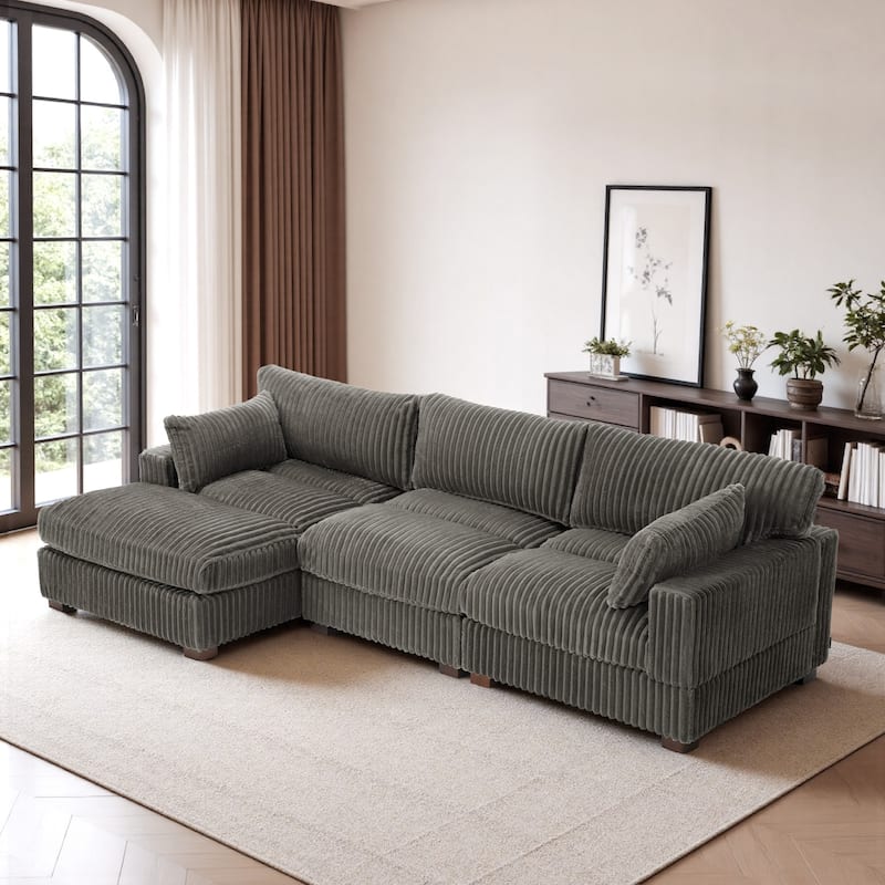 Oversized Plush Modular Sectional Sofa Set L Shaped Couch