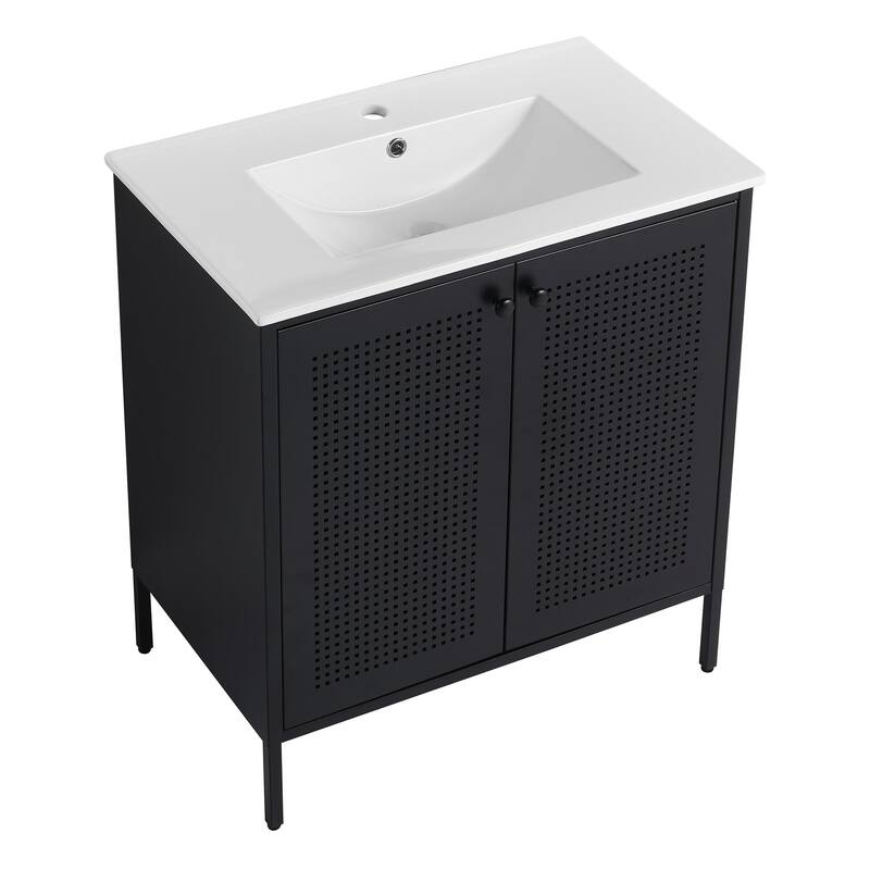 30 inch Freestanding Bathroom Vanity Set with Integrated Ceramic Sink