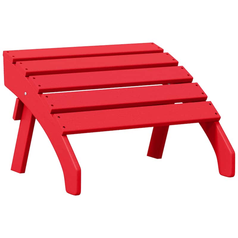Polytrends Altura Outdoor Adirondack Folding Ottoman - Red