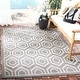 preview thumbnail 2 of 79, SAFAVIEH Courtyard Carolee Indoor/ Outdoor Patio Backyard Rug 4' x 5'7" - Anthracite/Beige